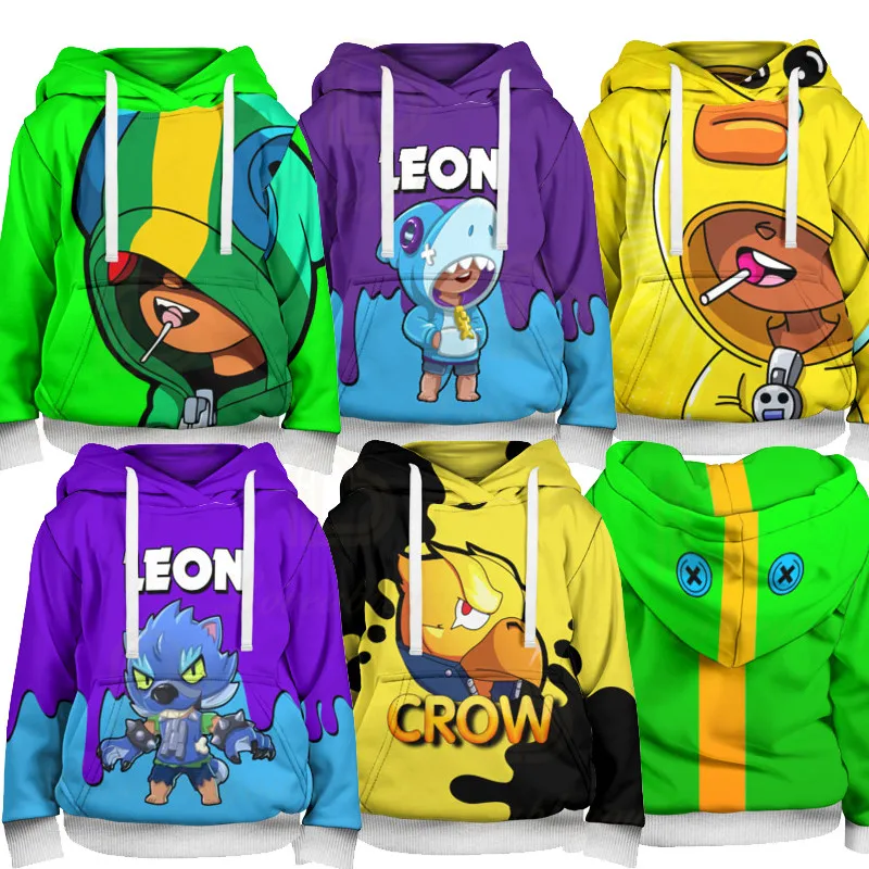 

Browlers Boys Girls 3D PRIMO MORTIS Thin Hoodie Stars Crow Spike Leon Shelly Hoodie Kids Game Anime Thin Hoodie Birthday Gift