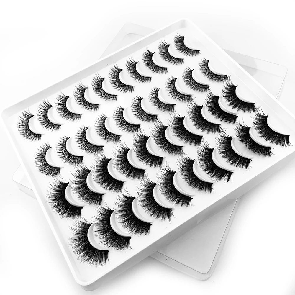 

3D Faux Mink Hair False Eyelashes 5/10/20Pairs Fake Lashes Natural Long Wispy Fluffy False Eye lashes Extension Makeup Lashes