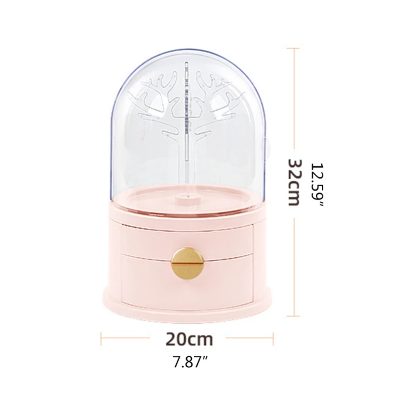 

Portable Earrings Ring Display Stand Shelf Dustproof Jewelry Storage Box Drawer Women Necklace Bracelet Organizer Case