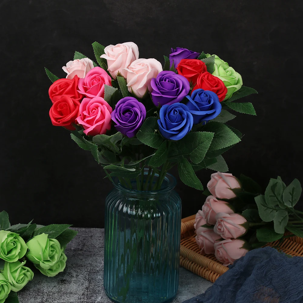 1 шт. искусственный цветок мыла роза Свадебный букет домашний декор ручной