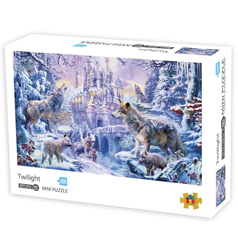 

1000 pieces Forest wolf Animals Puzzle Smallest Famous Painting landscape Puzzle 1000 pieces For Adult Gift (Size 42.5x 30cm)