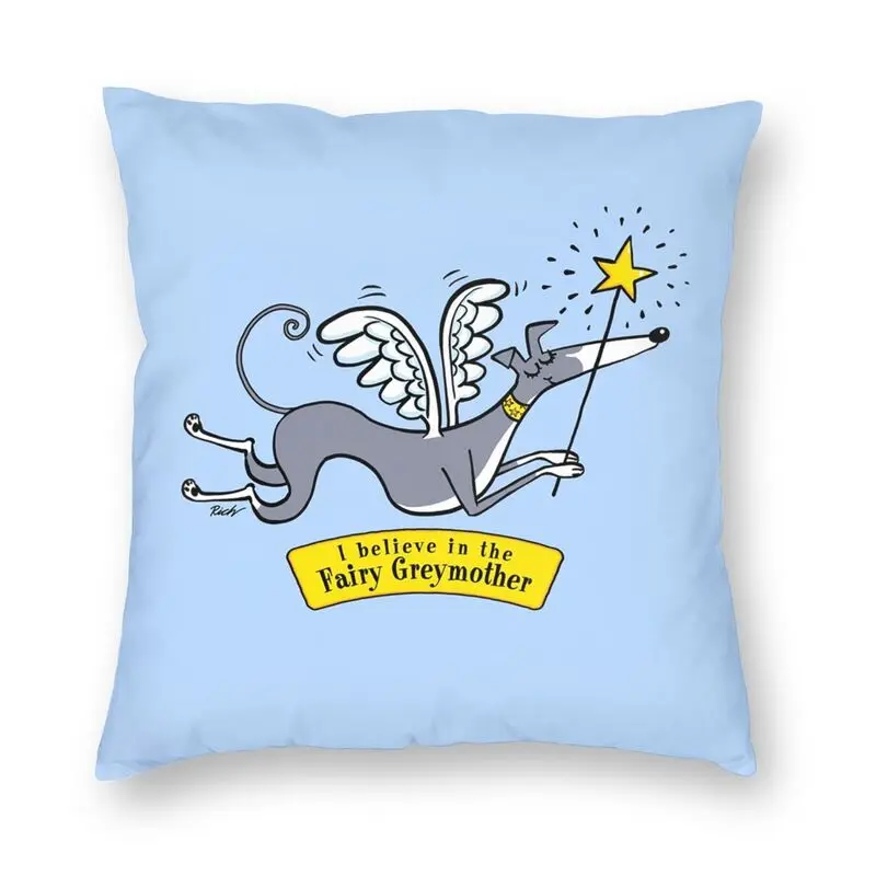 I Believe In The Fairy Greymother Pillow Case Sofa Cartoon Animal Dog Nordic Cushion Cover Square Pillowcase