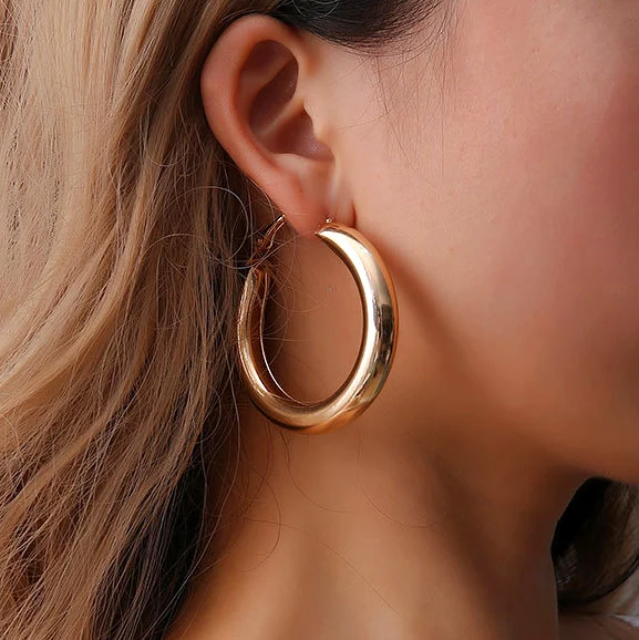 

Fashion Gold Metal Drop Earrings for Women Steam Punk Big Round Design Statement Earrings Brincos Geometric Jewelry