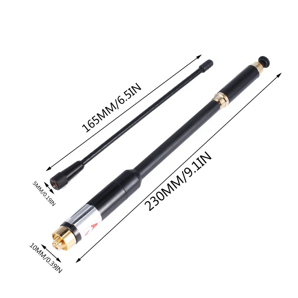 Двухдиапазонная телескопическая антенна Uhf Vhf Sma-femмина Al800 для радио Baofeng Cb Walkie Talkie