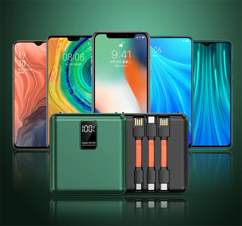 

22.5W Mini Power Bank 20000mAh Portable External Battery Fast Charger Powerbank with USB Type C PD Quick Charge Cable Poverbank