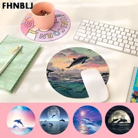 fhnblj new design dolphin gaming round mouse pad computer mats gaming mousepad rug for pc laptop notebook