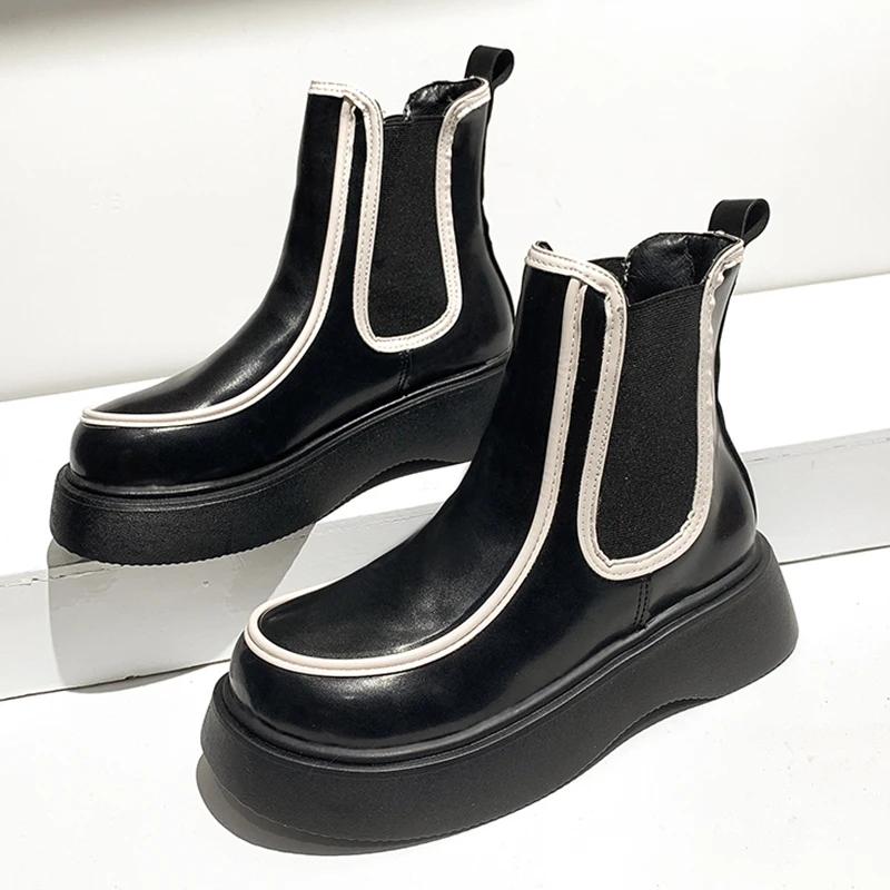 

Women Boots Shoes For Women 2021 Autumn Winter New Mixed Colors Chelsea Boots Ladies Slip-On Round Toe Ankle Boots Female Shoes