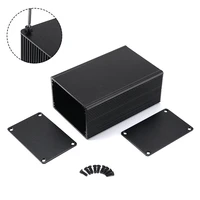 new 100x66x43mm aluminum electronic box black pcb instrument meter enclosure case diy electronic project case with 8 screws