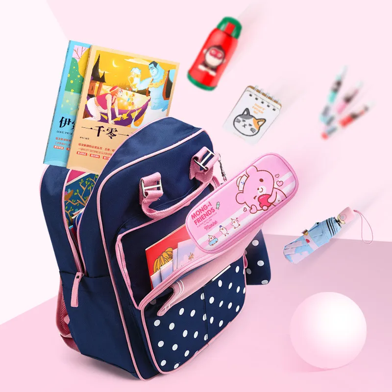 OKKID high quality kids orthopedic school backpack for girls school bag girl schoolbag children book bag set cute pencil case