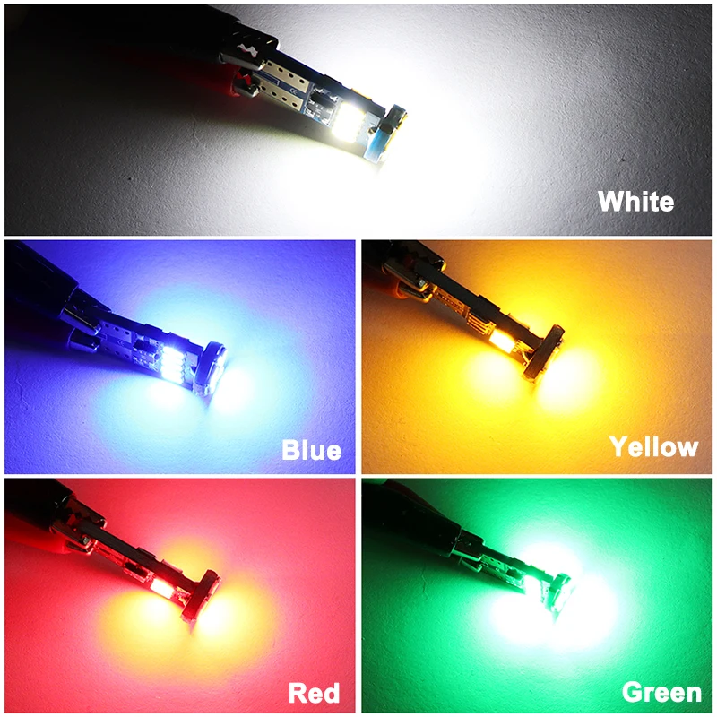 

NLpearl 10x Signal Lamp T10 W5W Led Bulb 4014 Chips 194 168 Car Interior Clearance Dome Reading Lamp License Plate Lights 12V