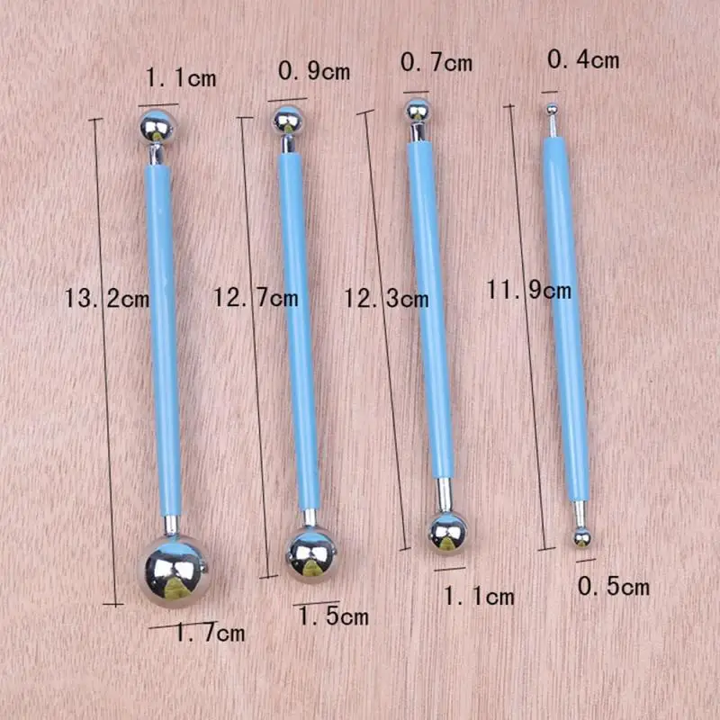 

Double Headed Modelling Ball Carving Tools Set Stainless Steel Pill Bar Shape Smooth Polymer Clay Shaping Stick Dessert Decor