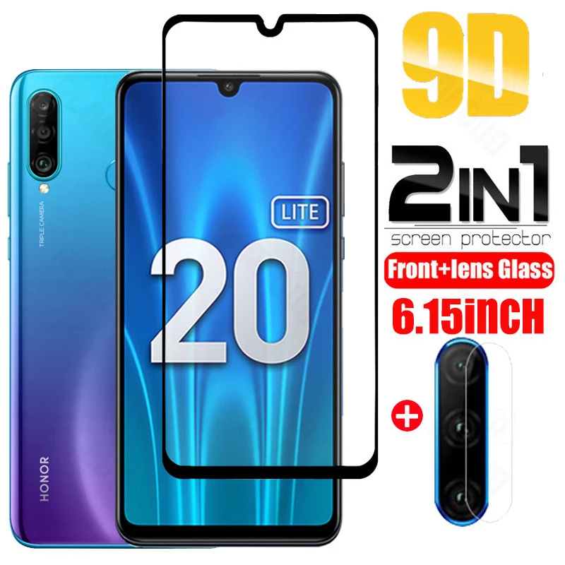 2 in 1 protective Glass For huawei honor 20 lite light 6.15 20lite screen protector camera lens glass | Мобильные телефоны и