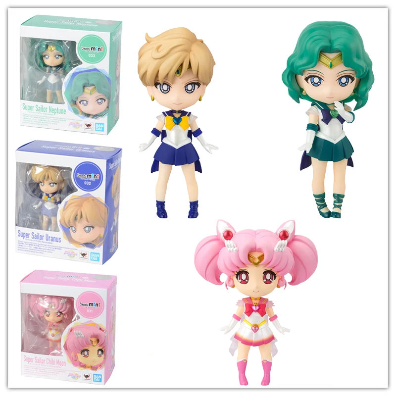 

Bandai Figuarts Mini Anime Sailor Moon Figure Tenoh Haruka Kaiou Michiru Uranus Neptune Chibi Moon Action Figure Doll Kids Toys