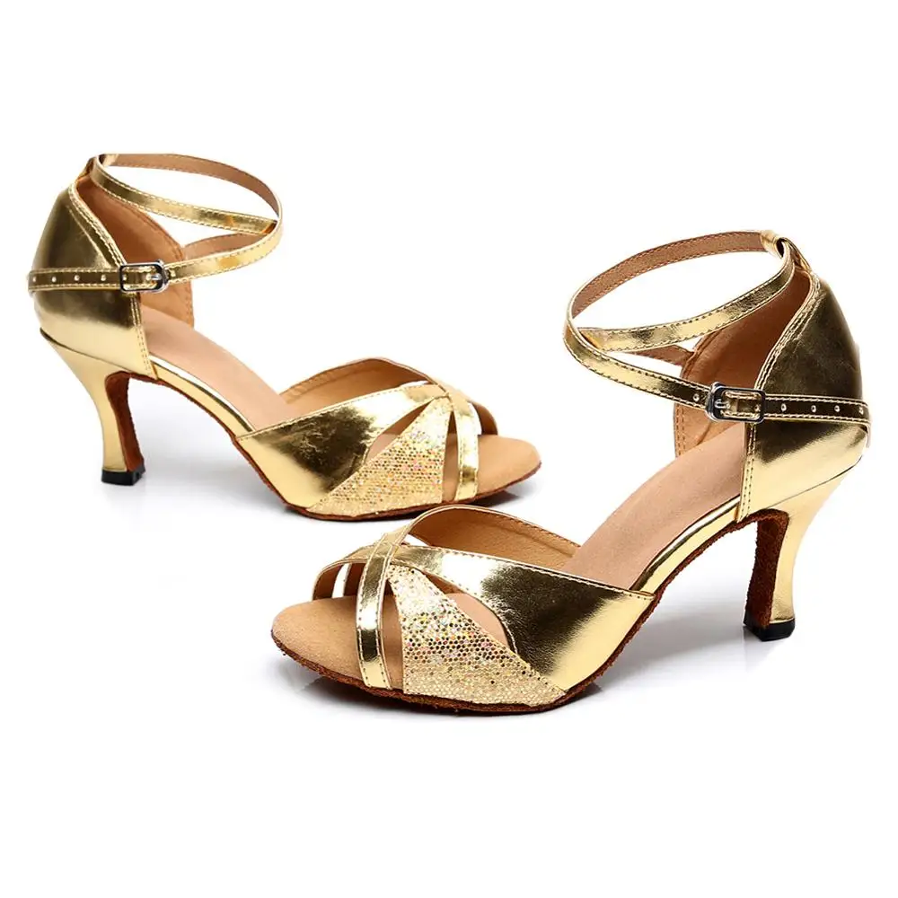 DKZSYIM/Танцевальная обувь золотого цвета для латинских танцев Женские