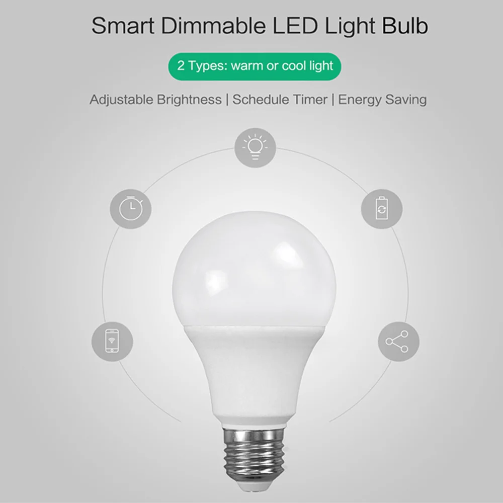 

Светодиодная лампа Ewelink для умного дома, с Wi-Fi, 5,5 Вт, E27