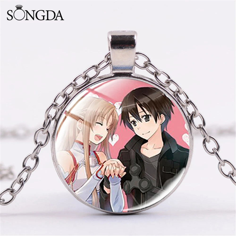 Модное ожерелье SONGDA с мечом из аниме Искусство Онлайн со стеклянным куполом