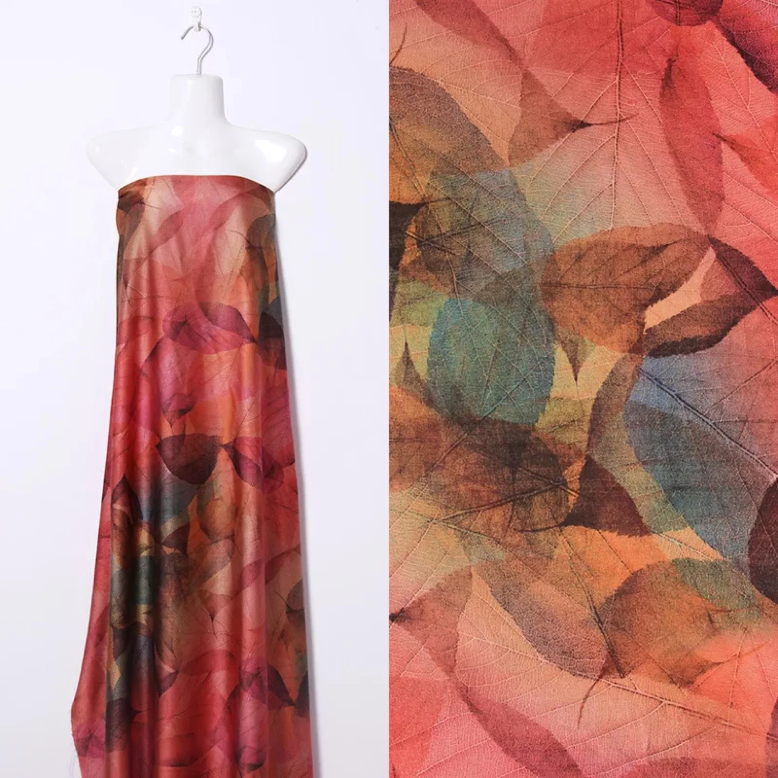 

Elastic fragrant cloud gauze satin printing fabric for middle-aged and old age dresses, suits and dresses, all polyester printin