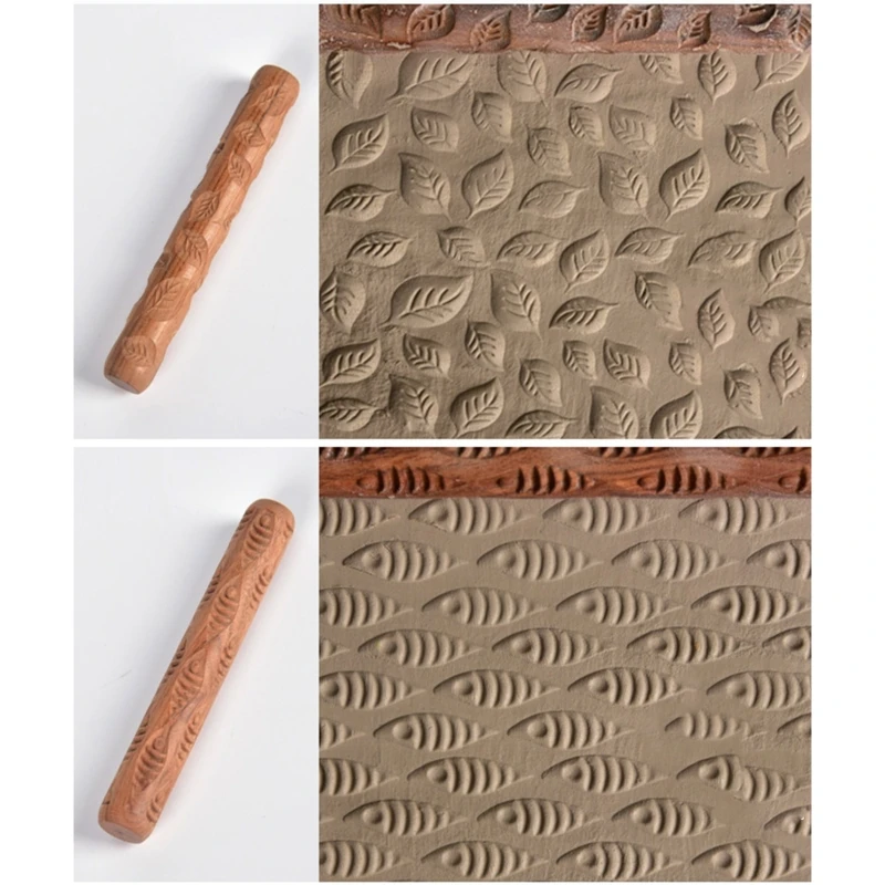 

Скалка Для текстуры древесной глины с тиснением, ролик для полимерной глины, инструменты для керамической керамики