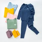 Комплект нижнего белья для подростков, мальчиков и девочек, осенне-зимняя пижама с длинным рукавом для девочек, детское бесшовное термобелье, детская одежда