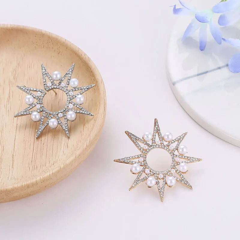1pc Trendy Pearl Star Piercing Stud Earrings Bijoux Jewelry Accessories For Woman | Украшения и аксессуары