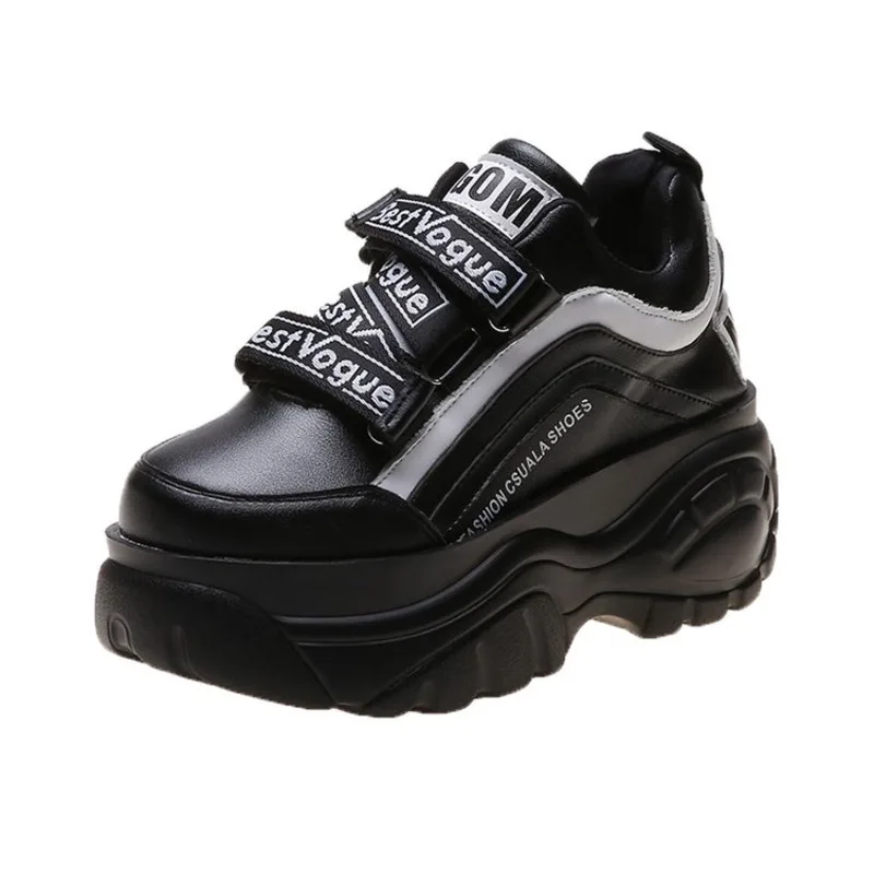 

Women Chunky Sneakers 2020 Fashion Platform Sneakers Ladies Brand Wedges Casual Shoes For Woman Leather Sports Dad Shoes 7cm