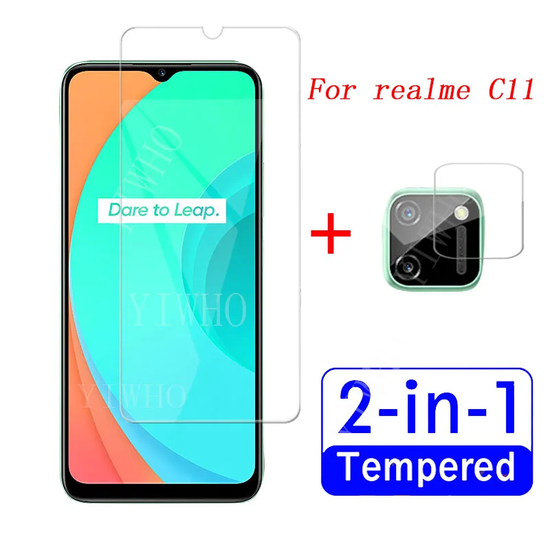 

2-in-1 Glass on Realm c11 Tempered Glass for Oppo Realme C11 Camera Lens screen protectors Film for Realme phone accessories