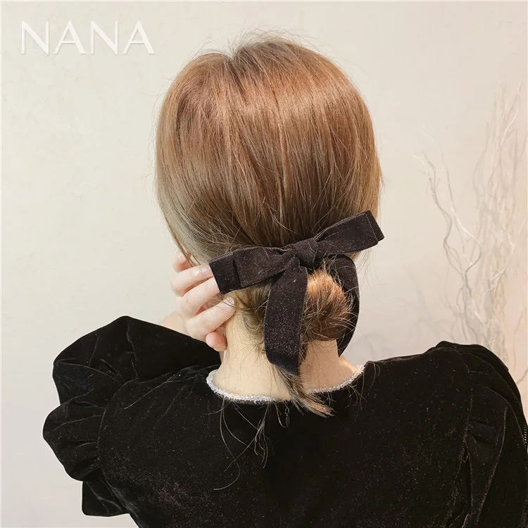

2021 New Arrival Women Velvet Bow Hair Bands Easy For Comb Hair Ball Lazy Artifact Butterfly Knot Hair Accessories