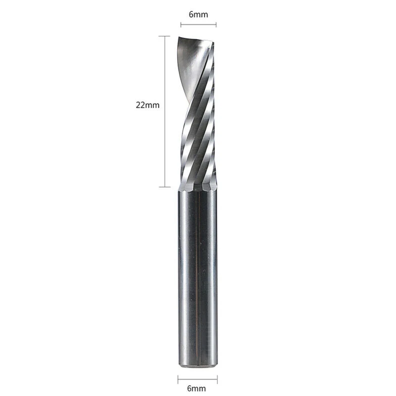 

1Pcs Carbide Single Flute 6mm Shank Spiral End Mill CNC Router Milling Bits Tool