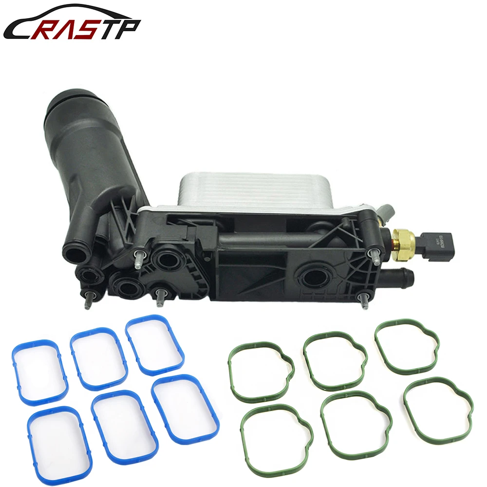 

Free Shipping 11-13 Jeep Dodge Chrysler 3.6L V6 ENGINE OIL COOLER FILTER HOUSING With Sensors Gaskets OEM 5184294A E RS-OCC058