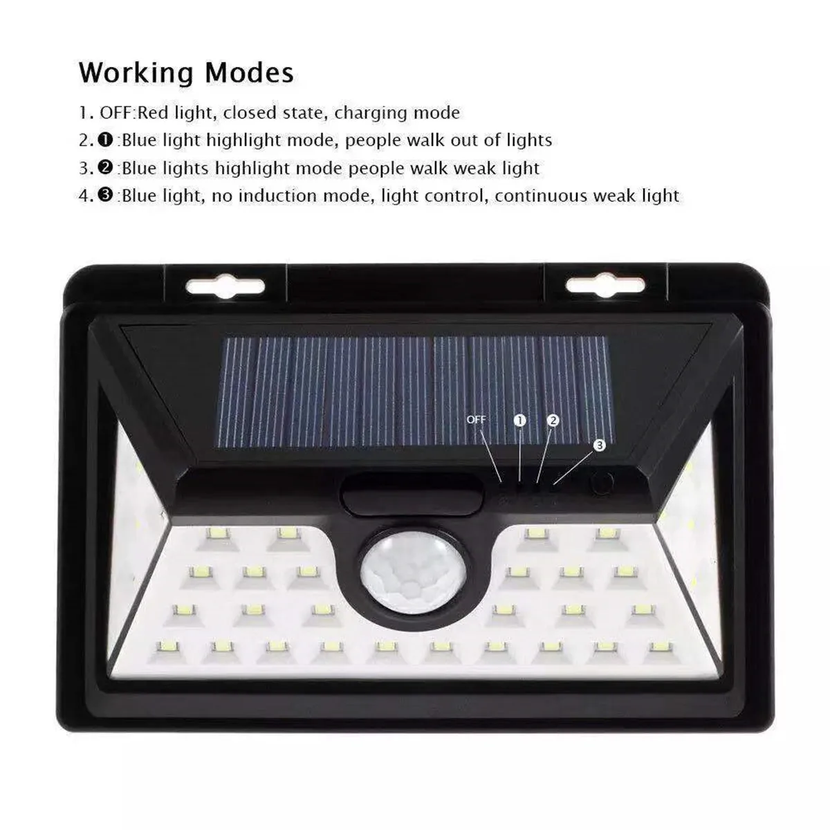 Солнечный уличный светильник 34LED индукционный настенный водонепроницаемый