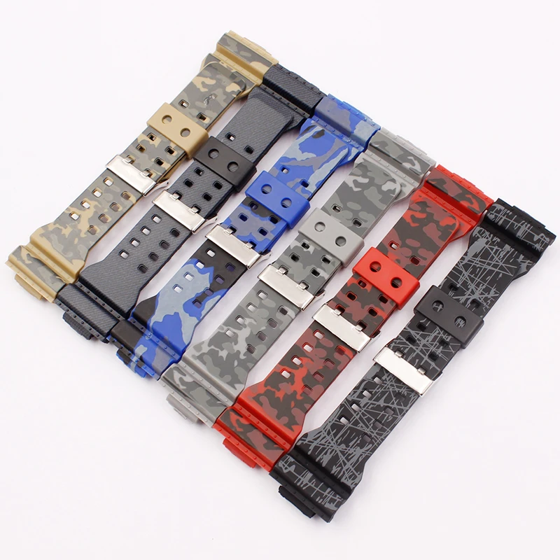 Watch accessories 16mm men's rubber strap For Casio resin g-shock GA GLS GD 110 100 120  pin buckle ladies sports strap