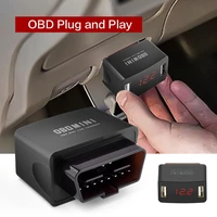 1224v obd car charger adapter dual usb with digital voltmeter low voltage protection car vehicle phone charger