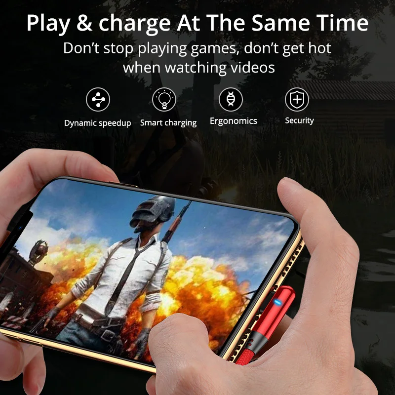 Кабель зарядный anmon Micro USB Type-C со светодиодной подсветкой кабель для быстрой