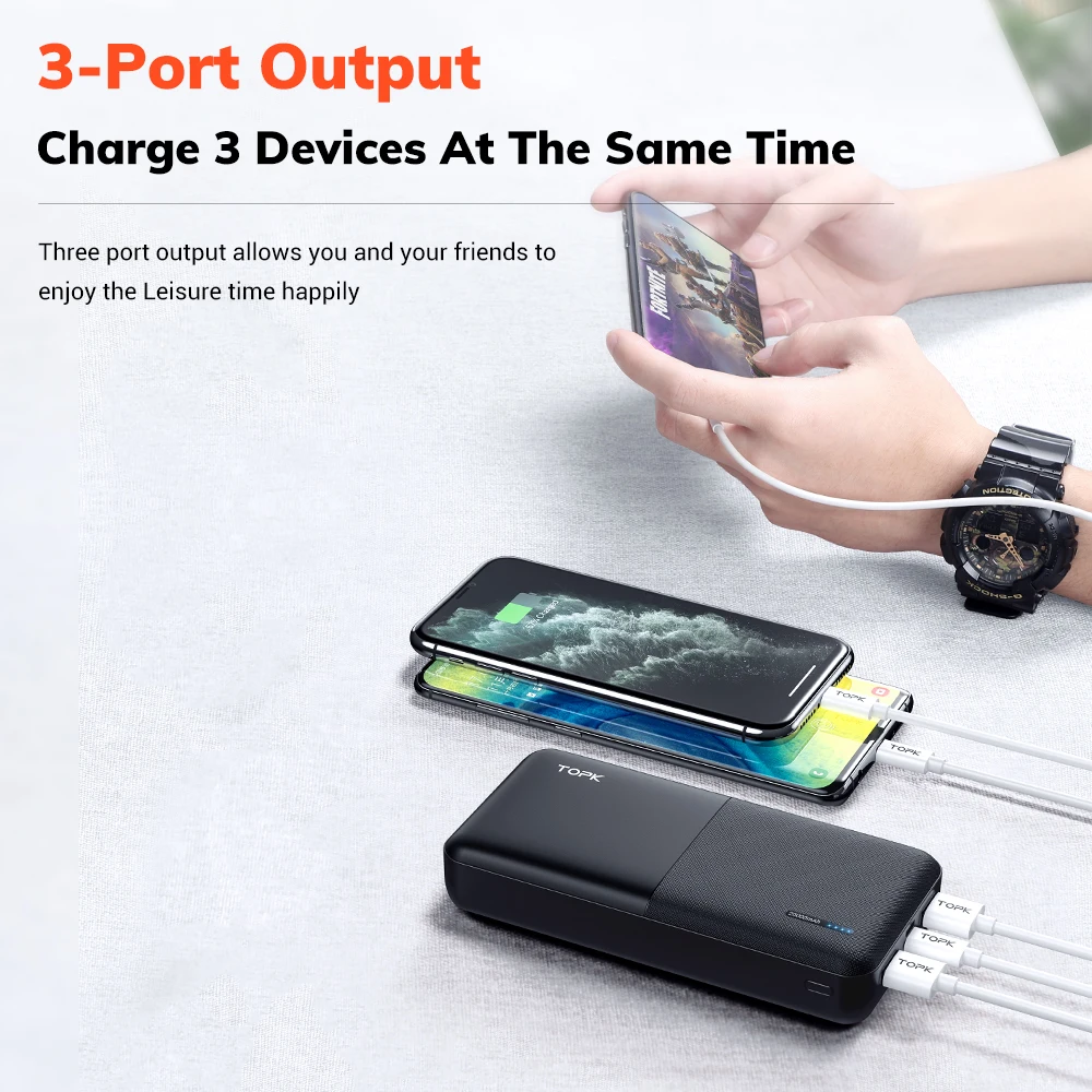 TOPK I2009Q Power Bank 20000mAh внешний аккумулятор быстрое зарядное устройство 3 0 USB Type C PD 18 Вт