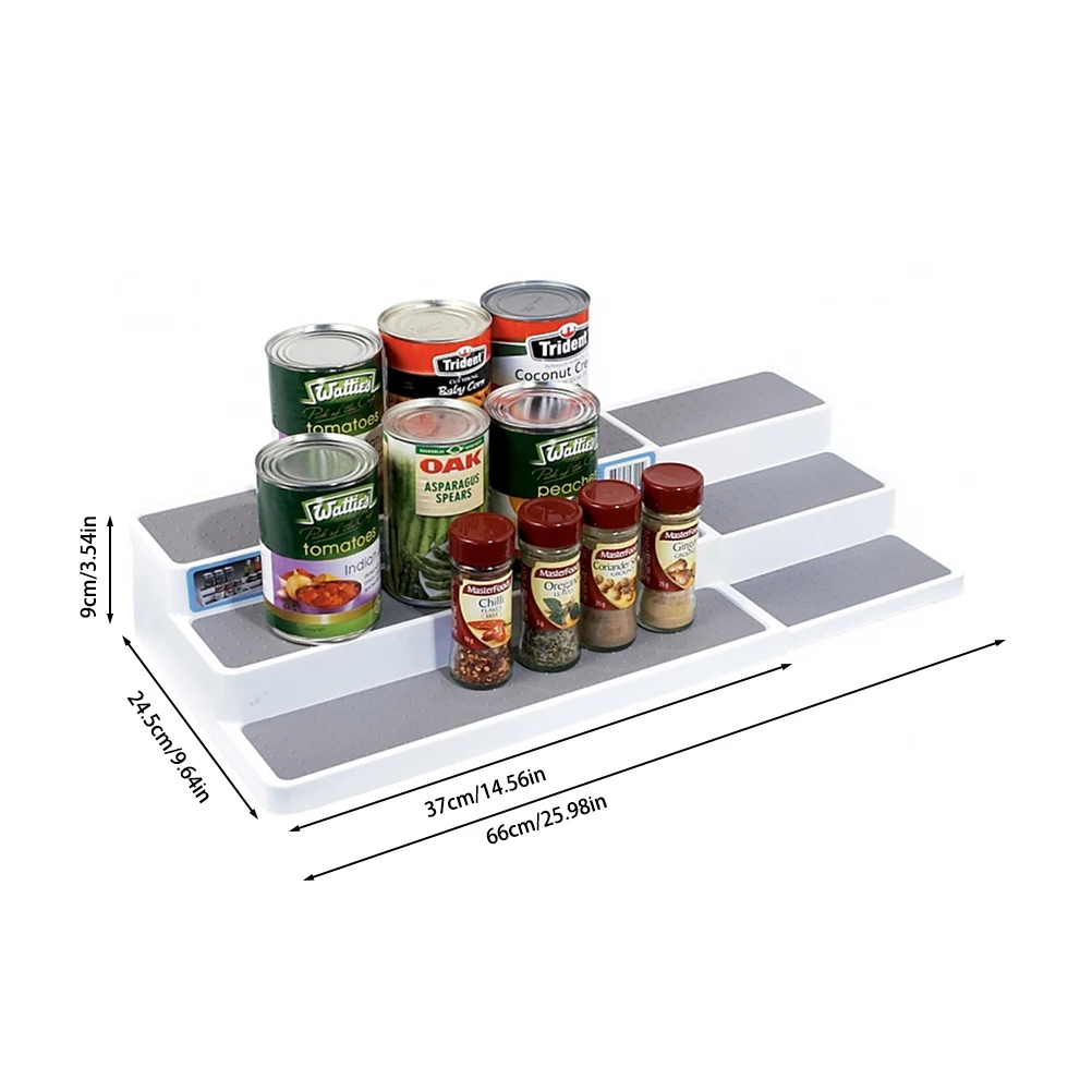 3-layer Expandable Spice Rack Stepped Seasoning Shelf Bbottle Organizer Cabinet Kitchen Bottle Jar Stand | Дом и сад