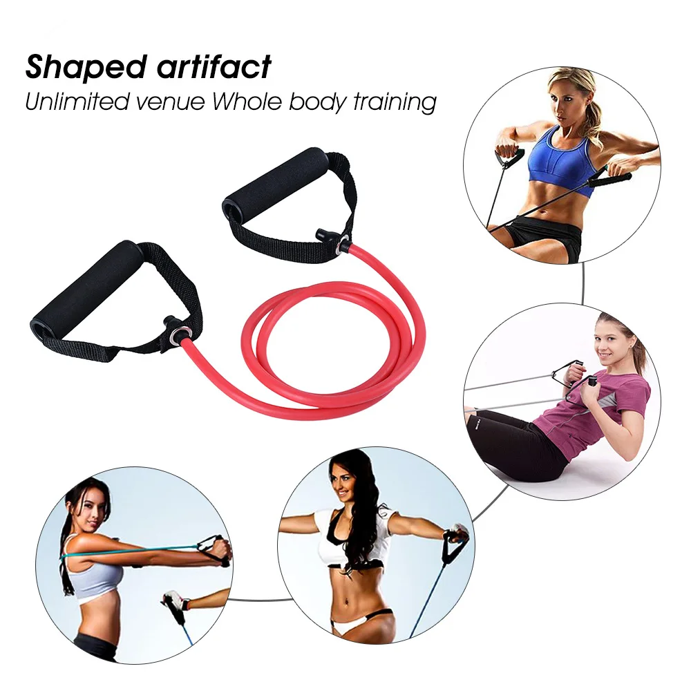 

5 Levels Resistance Bands with Handles Yoga Pull Rope Elastic Fitness Exercise Tube Band for Home Workouts Strength Training