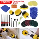 27 шт. автохимия щетка щеток сверла деталь набор кистей для вентиляционные отверстия обода колеса очистите автоматический Чистящая Щетка для машины для очистки