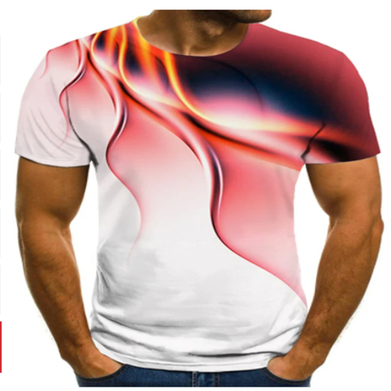 

2021 New Men's T-shirt Summer Casual T-shirt Men's Short Sleeve O-Neck Top Breathable, sweat-absorbent and comfortable