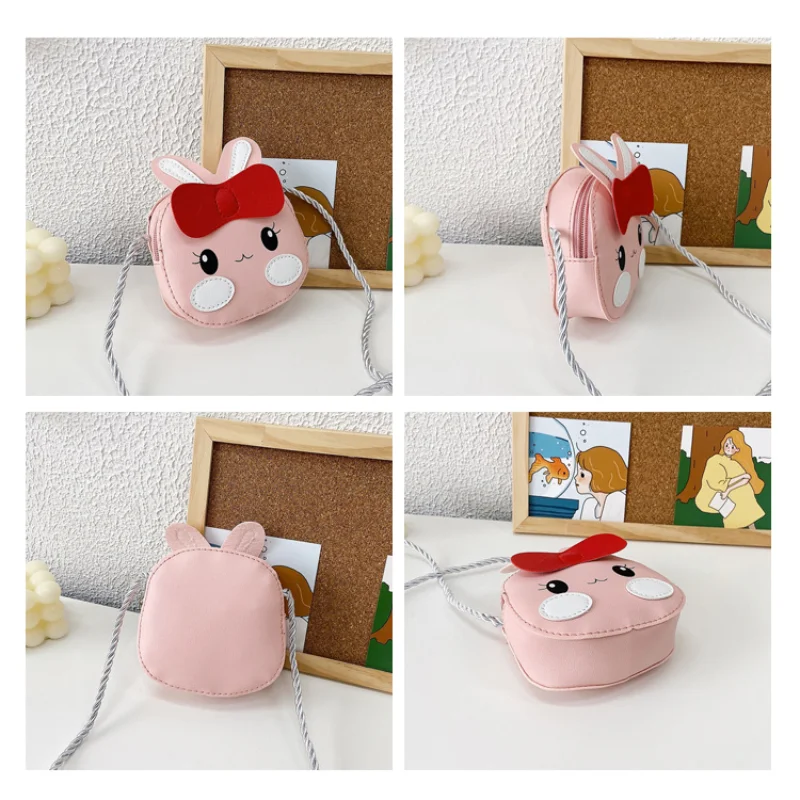

Lovely Bunny Baby Girls Accessories Shoulder Bag PU Leather Kids Mini Messenger Bags Cute Rabbit Children's Small Purse Handbags