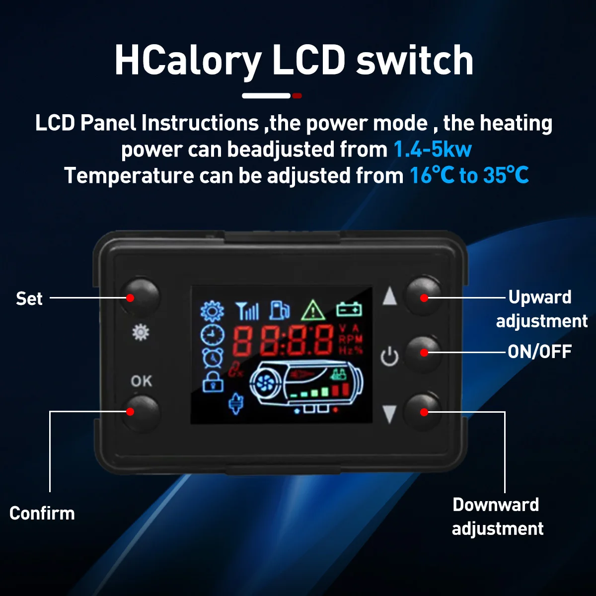 Воздушный дизельный Обогреватель Hcalory 5-8 кВт 12 В 24 автомобильный обогреватель
