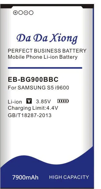 100% Оригинальный аккумулятор емкостью 7900 мАч для телефона Samsung S5 i9600 i9602 i9605 G900F G900T