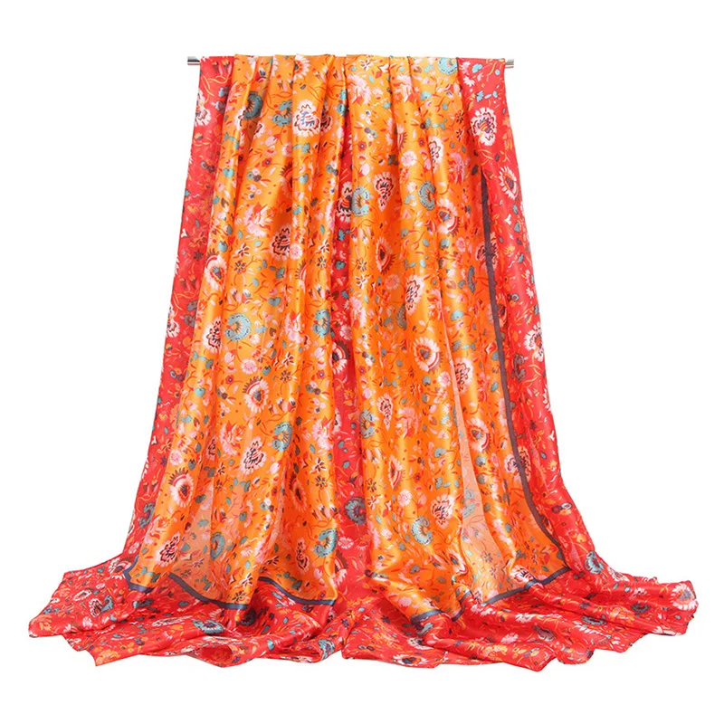 

2021 Women Autumn Keep Warm Cotton Linen Wraps National Style Floral Print Scarf Lady Soft Elegant Shawl Female Echarpe 180x90cm