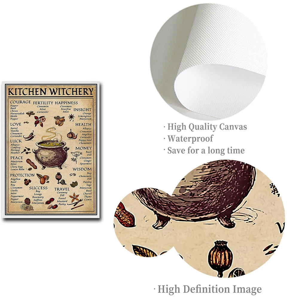 Абстрактный постер ведьмы Волшебная Картина на холсте винтажная Художественная