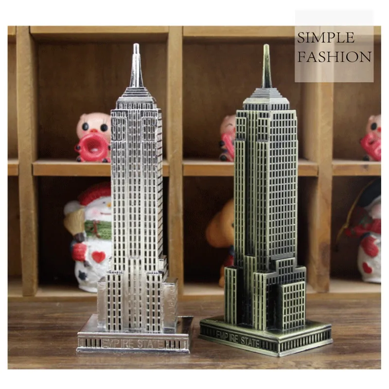 

Metal Empire State Building Home Decoration Accessories Figurines American Landmark Skyscraper Miniature Model Ornaments Crafts