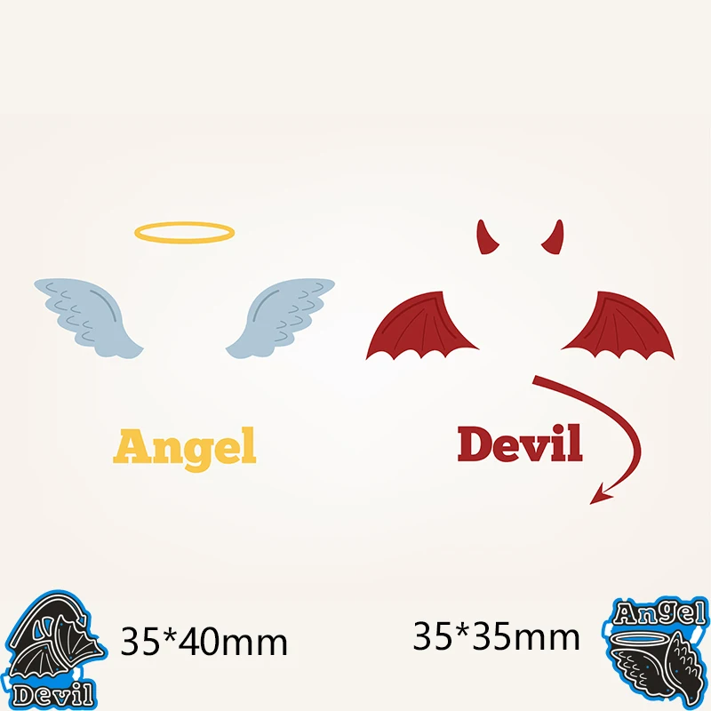 

Metal Cutting Dies Angel and devil wings new for decoration card DIY Scrapbooking stencil Paper Album template Dies