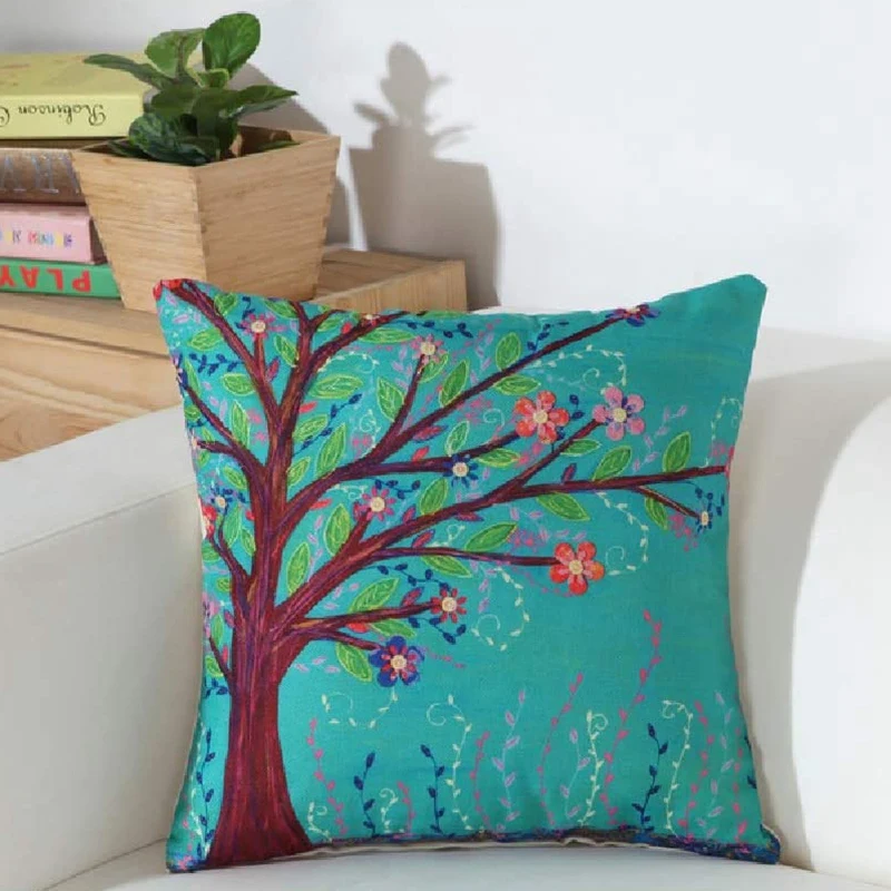 Набор наволочек 18x18 дюймов 4 Льняные Декоративные Квадратные наволочки для