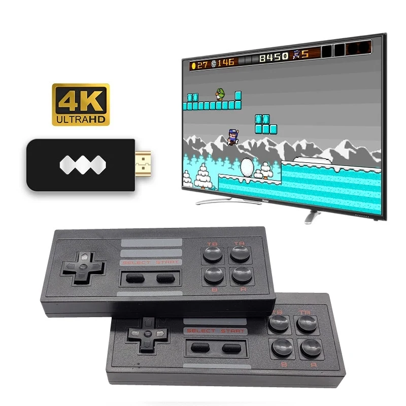 

Mini 4K Video Game Console Built-in 620/818 Classic Games 4K Video Game Retro Console Wireless Controller AV / HDMI-compatible