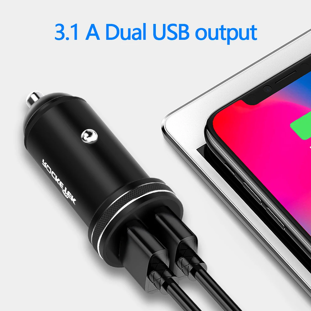 Rocketek металлическое мини USB Автомобильное зарядное устройство для мобильного телефона планшета gps 3.1A быстрое зарядное устройство автомобильное зарядное устройство двойной USB автомобильный адаптер зарядного устройства для телефона