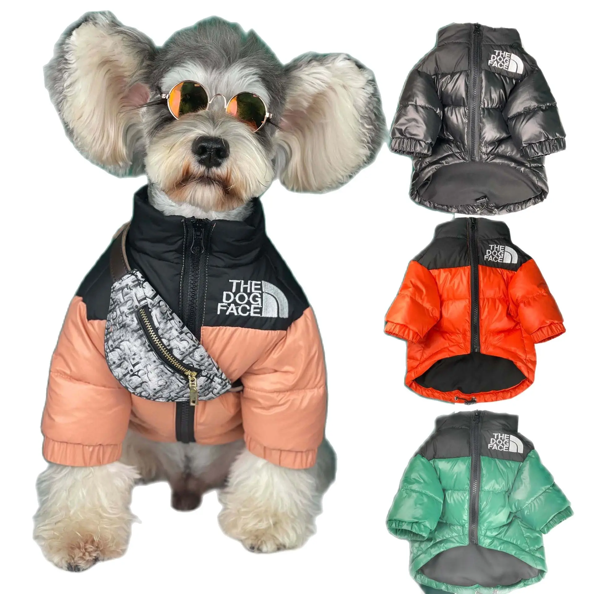 

Luxury Dog Clothes Winter Warm and Thick Clothing Designer New Teddy Schnauzer Shiba Inu Fashion Color Matching Pet Down Jacket