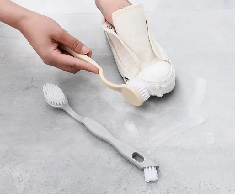 

1Pcs Multifunction PP Long Handle Cleaning Brush Washing Tools Shoe Accessories Double Headed 2Colors Soft-wool